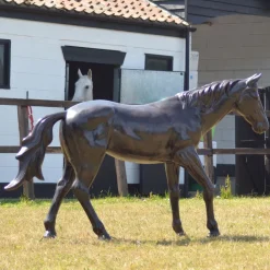 Thoroughbred Horse Life-Size Bronze Metal Garden Statue