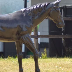 Thoroughbred Horse Life-Size Bronze Metal Garden Statue