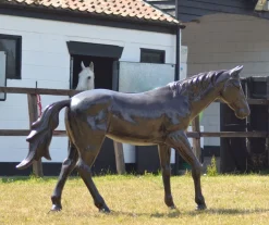 Thoroughbred Horse Life-Size Bronze Metal Garden Statue