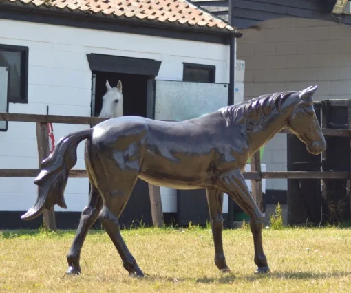 Thoroughbred Horse Life-Size Bronze Metal Garden Statue