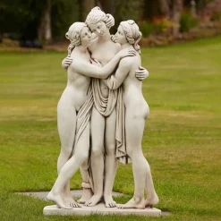 Three Graces Portland Stone Garden Statue