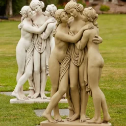 Three Graces Portland Stone Garden Statue