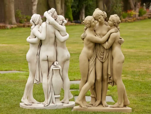 Three Graces Portland Stone Garden Statue