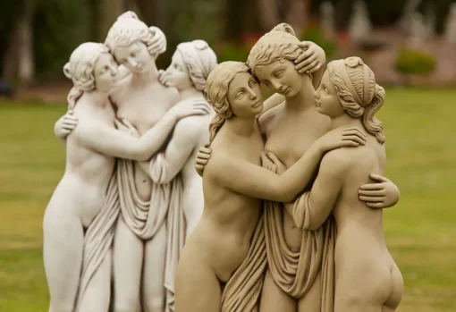 Three Graces Portland Stone Garden Statue