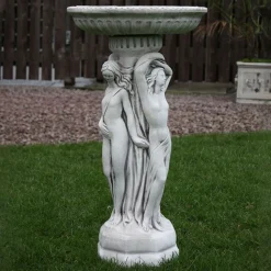 Three Graces Stone Garden Bird Bath