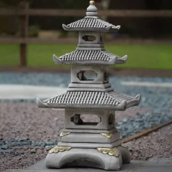 Three Tier Japanese Pagoda Stone Garden Ornament
