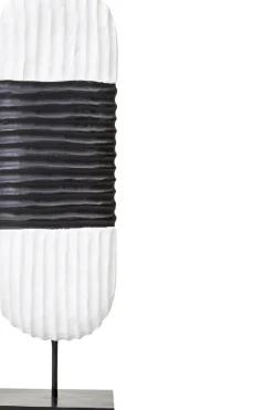 Tic-Tac 60cm Black & White Wood Indoor Sculpture