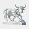Titan Bull 150cm White Marble Garden Statue v2