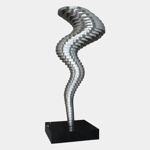Tornado 197cm Silver Metal Garden Sculpture v3