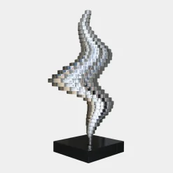 Tornado 195cm Silver Metal Garden Sculpture v2