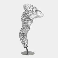 Tornado 152cm Silver Metal Garden Sculpture