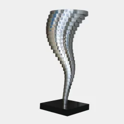 Tornado 163cm Silver Metal Garden Sculpture v1