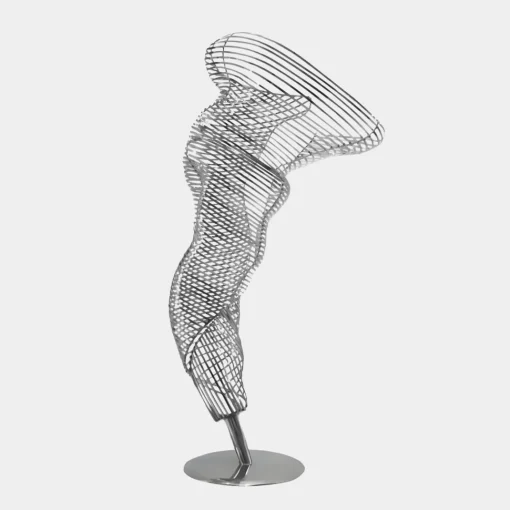 Tornado 152cm Silver Metal Garden Sculpture