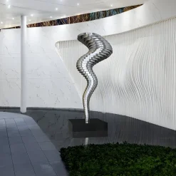 Tornado 195cm Silver Metal Garden Sculpture v2