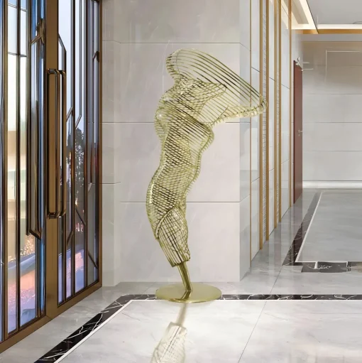 Tornado 152cm Silver Metal Garden Sculpture