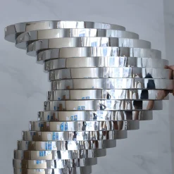 Tornado 195cm Silver Metal Garden Sculpture v2
