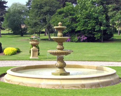 Triple Tier Fountain & Pool Surround Stone Water Feature
