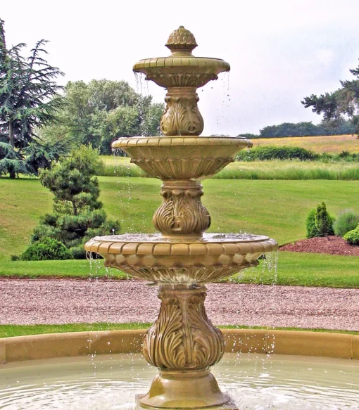 Triple Tier Fountain & Pool Surround Stone Water Feature
