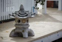 Triple Top Japanese Pagoda Stone Garden Ornament
