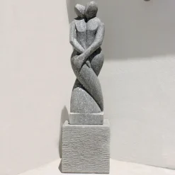 Twin Flame Contemporary Stone Garden Sculpture