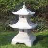 Two Tier Japanese Pagoda Lantern Marble Garden Ornament