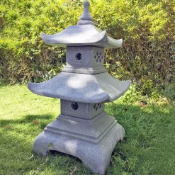 Two Tier Japanese Pagoda Lantern Granite Garden Ornament