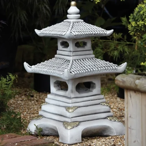 Two Tier Japanese Pagoda Stone Garden Ornament