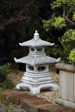 Two Tier Japanese Pagoda Stone Garden Ornament