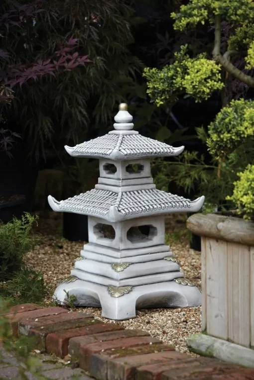 Two Tier Japanese Pagoda Stone Garden Ornament