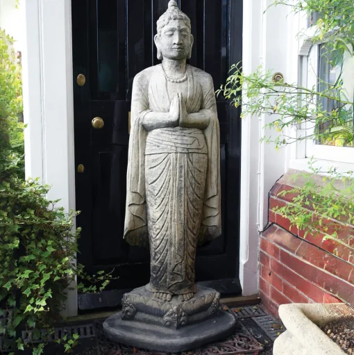Upright Buddha Stone Garden Statue
