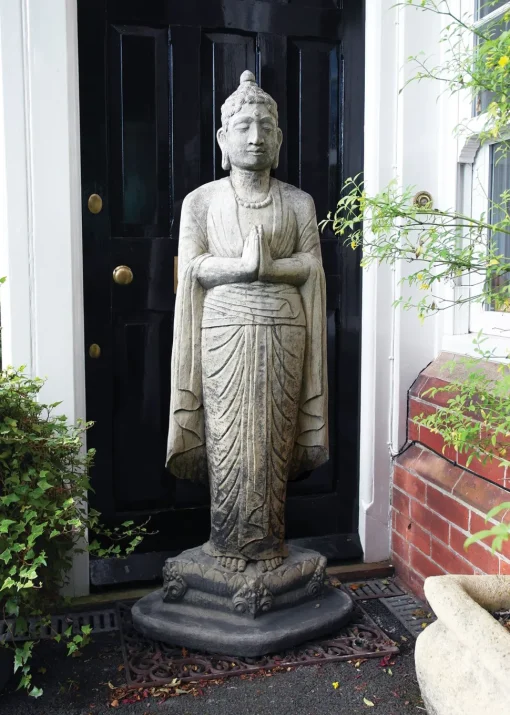 Upright Buddha Stone Garden Statue