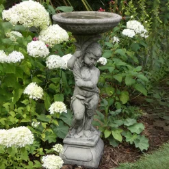 Urchin Design Stone Garden Bird Bath