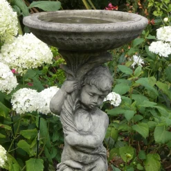 Urchin Design Stone Garden Bird Bath