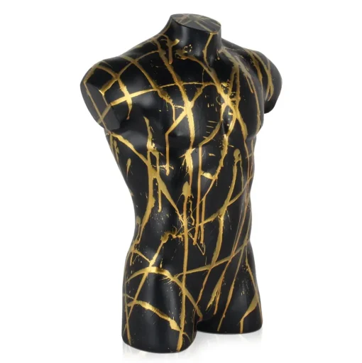 Valiant Torso 50cm Black Resin Indoor Sculpture