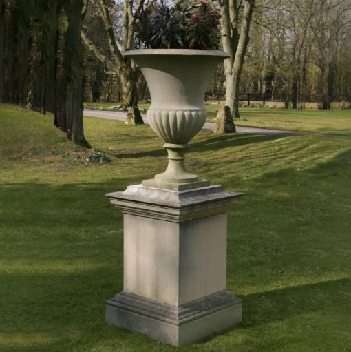 Verona Vase Stone Garden Planter on Pedestal
