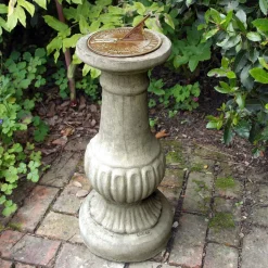 Victorian Aged Brass Stone Garden Sundial