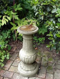 Victorian Aged Brass Stone Garden Sundial