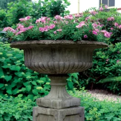 Victorian Grand Stone Garden Planter on Pedestal