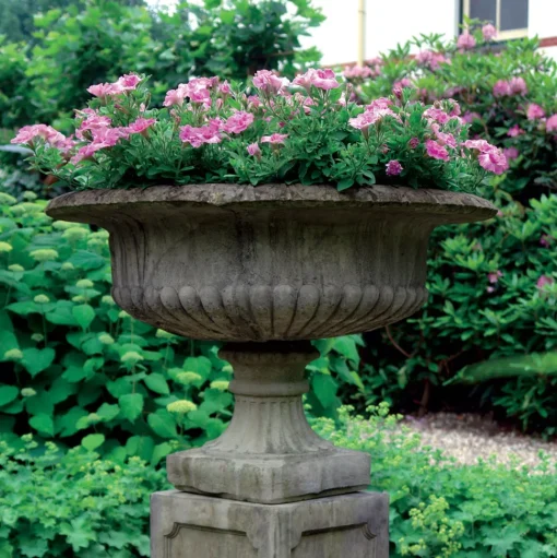 Victorian Grand Stone Garden Planter on Pedestal