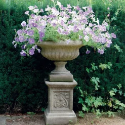 Victorian Medium Stone Garden Planter on Pedestal