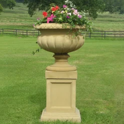 Victorian Tazza Stone Garden Planter on Pedestal