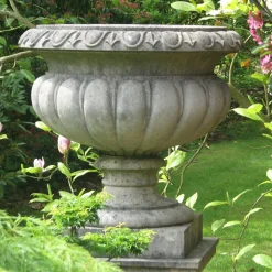 Victorian Tazza Stone Garden Planter on Pedestal