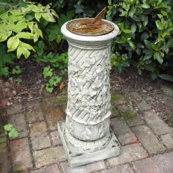 Vine Aged Brass Stone Garden Sundial