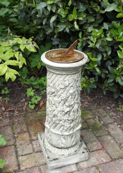 Vine Aged Brass Stone Garden Sundial