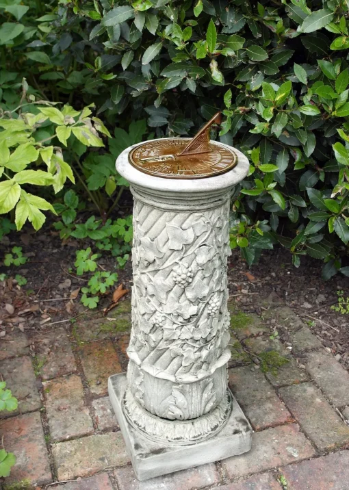 Vine Aged Brass Stone Garden Sundial