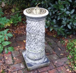 Vine Brass Stone Garden Sun Dial