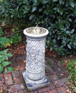 Vine Brass Stone Garden Sun Dial