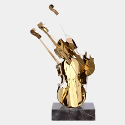 Violin Fusion 80cm Gold Metal Indoor Sculpture