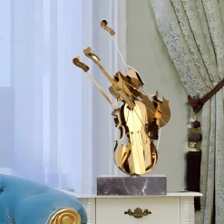 Violin Fusion 80cm Gold Metal Indoor Sculpture