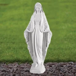 Virgin Mary 28cm Marble Resin Garden Statue
